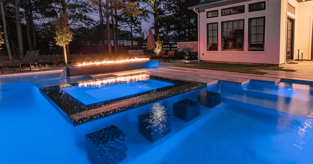 custom pool water features houston tx